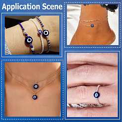 Handmade Evil Eye Lampwork Beads Strands&nbsp;LAMP-PA0001-50B
