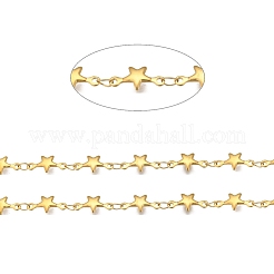 3.28フィート 304 ステンレススチールチェーン  ハンダ付け  スターリンクチェーン  ゴールドカラー  12x6x1mm&nbsp;X-STAS-P197-059G