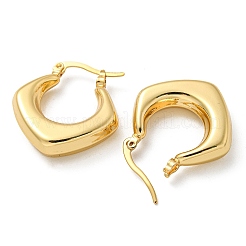 女性用ラックメッキチャンキーロンバス真鍮フープピアス  鉛フリー＆カドミウムフリー  長持ちメッキ  18KGP本金メッキ  25x6mm&nbsp;EJEW-Z048-14G