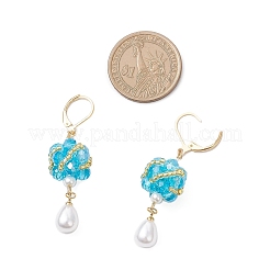 Glass Teardrop Leverback Earrings&nbsp;EJEW-MZ00531-04