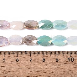 Electroplate Imitation Jade & Opaque & Transparent Glass Beads Strands&nbsp;EGLA-Q135-8x11MM-01C