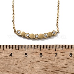 304ステンレススチール六角形ペンダントネックレス  イオンプレーティング（ip）  ゴールドカラー  18.78インチ（47.7cm）&nbsp;NJEW-V001-14G