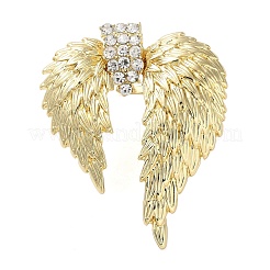 Wing Alloy Rhinestone Adjustable Rings for Women&nbsp;RJEW-K277-04G