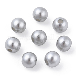 スプレー塗装 abs 樹脂プラスチック模造パール ビーズ  ラウンド  ゲインボロ  6x5.5mm  穴：1.8mm  約4540個/ 500 G&nbsp;OACR-T015-05A-03