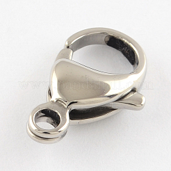 変色防止の研磨された316サージカルステンレススチール製カニカン  ステンレス鋼色  20x13x5.5mm  穴：3mm&nbsp;STAS-R072-10
