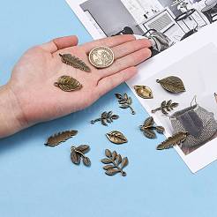 Mixed Style Tibetan Style Alloy Leaf Pendants&nbsp;TIBEP-F040-01AB