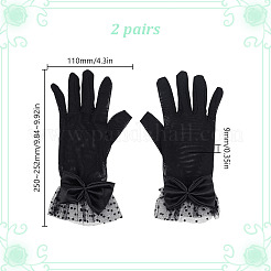Bowknot Polyester Lace Gloves&nbsp;DIY-WH0888-539A