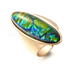 Resin Horse Eye Finger Rings&nbsp;RJEW-R006-01G-02