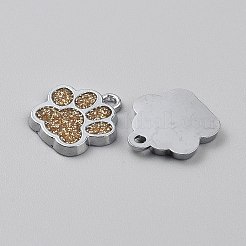 合金エナメルチャーム  犬の手のひらチャーム  きらめき  ゴールド  18x17x2mm  穴：1.8mm&nbsp;FIND-TAC0036-002B