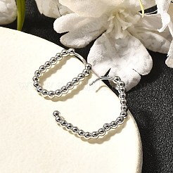 女性用304ステンレスフープピアス  オーバル  ステンレス鋼色  19.5x2.5x13.5mm&nbsp;LS-EJEW-M068-08B-P