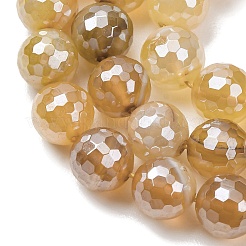 Electroplated Natural Agate Beads Strands&nbsp;G-B191-A07-10mm-08