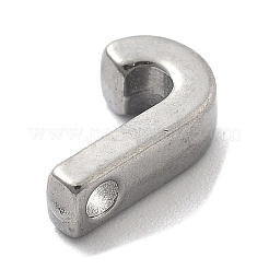304ステンレススチールチャーム  レターチャーム  文字J  9.5x6x3mm  穴：1.6mm&nbsp;STAS-R138-07P-J