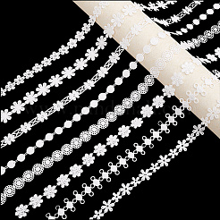 24ヤード 8スタイル ミルクファイバー レーストリムリボン  洋服アクセサリー  ホワイト  5/8~3/4インチ（14.5~20.5mm）  3ヤード/スタイル&nbsp;OCOR-CY0001-09A