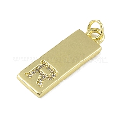 Brass Micro Pave Clear Cubic Zirconia Pendants&nbsp;KK-P266-06G-R