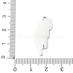 304ステンレスペンダント  猫の形のチャーム  艶出し  ステンレス鋼色  28.5x12.5x1.5mm  穴：1.9mm&nbsp;SA-CBAE115-07P