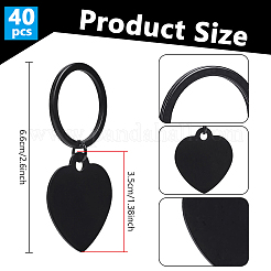 40Pcs Heart Aluminum Pendants&nbsp;KEYC-NB00037