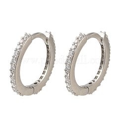 Rack Plating Brass Micro Pave Cubic Zirconia Hoop Earrings&nbsp;EJEW-H143-15P-01
