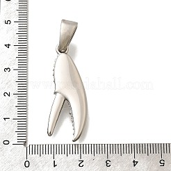 316l ステンレススチール マイクロパヴェ クリア キュービックジルコニア ペンダント  サメの口  ステンレス鋼色  39x14.5x7mm  穴：5x8.5mm&nbsp;STAS-S160-01P