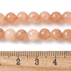 天然石ホワイトジェイドビーズ連売り  模造サンストーン  染め  ラウンド  サンゴ  6mm  穴：1mm  約62個/連  14.5インチ&nbsp;X-G-F364-11-6mm-2