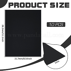 プラスチック製の帽子のつばライナー  長方形  DIY帽子作り用  ブラック  282x217x1mm&nbsp;DIY-WH0048-16B
