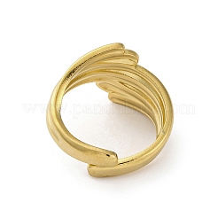 女性用304ステンレススチールオープンカフリング  18KGP本金メッキ  16.5mm  調整可能&nbsp;LS-RJEW-K258-10G