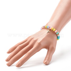 Handmade Polymer Clay Beads Stretch Bracelets&nbsp;BJEW-JB06488
