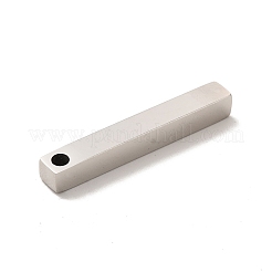 変色しない201ステンレススチールペンダント  直方体のチャーム  ステンレス鋼色  40x5.5x5.5mm  穴：3mm&nbsp;STAS-K250-30P
