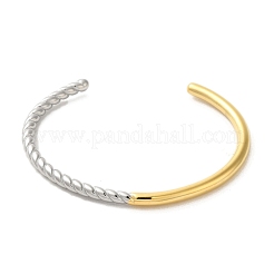 Two Tone 304 Stainless Steel Cuff Bangles&nbsp;BJEW-Q773-02