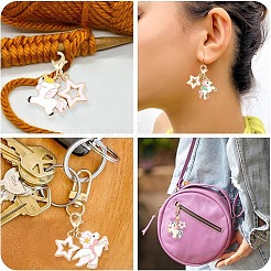 4Pcs Alloy Enamel Pendant Decorations&nbsp;HJEW-YW00387