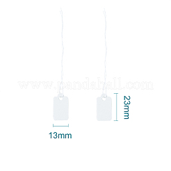 紙製のアクセサリーの値札  長方形  ホワイト  23x13mm&nbsp;TOOL-TA0006-02