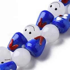 手作りランプワークビーズ連売り  コーンで丸い  ブルー  11.5x12mm  穴：1mm  約20個/連  9.84インチ（25cm）&nbsp;LAMP-T017-18B