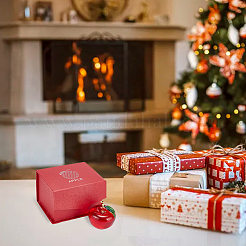 2個 2色 アップルガラス ホームオーナメント  合金エナメルパーツ  クリスマスの家の車のディスプレイの装飾  ミックスカラー  49~50.5x51mm  1pc /カラー&nbsp;DJEW-NB0001-31