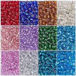 3456Pcs 12 Colors Transparent Glass Seed Beads&nbsp;GLAA-CJ0002-35