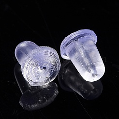 プラスチックスタッドピアスパーツ  耳ナッツ  透明  12.5x8.5x1.8cm&nbsp;KY-PH0007-25
