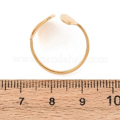 304 Stainless Steel Open Cuff Rings for Women&nbsp;RJEW-K321-02G