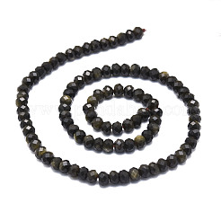Natural Golden Sheen Obsidian Beads Strands&nbsp;G-E569-I02