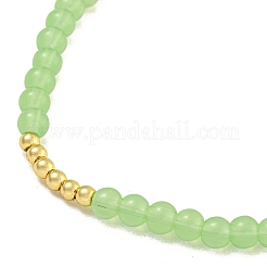 Rack Plating Brass with Crystal Round Beaded Bracelets for Women&nbsp;BJEW-B106-20G