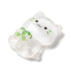半透明樹脂デコデンカボション  蝶結びをした漫画の猫  透明  23x17x7mm&nbsp;RESI-M039-03E