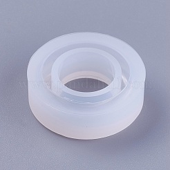 透明なdiyリングシリコンモールド  レジン型  UVレジン用  エポキシ樹脂ジュエリー作り  ホワイト  23x10.5mm&nbsp;X-DIY-WH0128-09A