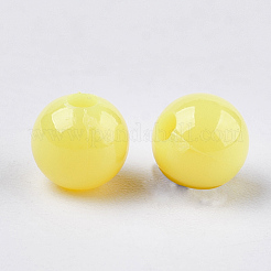 不透明なプラスチックビーズ  ラウンド  きいろ  6x5.5mm  穴：1.8mm  約4790個/500g&nbsp;KY-T005-6mm-605