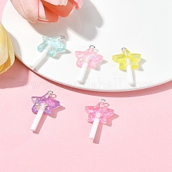5Pcs 5 Colors Imitation Lollipop Resin Pendants&nbsp;FIND-FS0002-94
