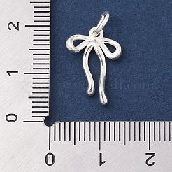 925スターリングシルバーペンダント  丸カン付き蝶結びチャーム  銀  16.5x11.5x2mm  穴：3.5mm&nbsp;STER-M021-01S-01