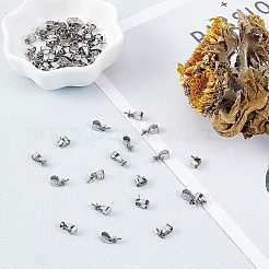 304ステンレススチールペグベイルペンダント  片穴パーツ用  ステンレス鋼色  12.5x5mm  穴：2.5mm  ピン：1mm  80個/箱&nbsp;STAS-UN0002-20B