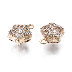 Hollow Brass Micro Pave Clear Cubic Zirconia Charms&nbsp;KK-S359-142-RS