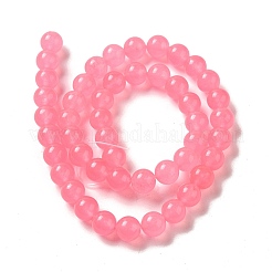 Dyed Natural White Jade Round Bead Strands&nbsp;G-J285-04
