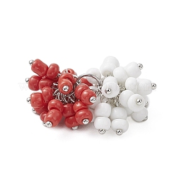 7Pcs 7 Colors Glass Seed Beaded Grape Pendants&nbsp;PALLOY-JF04250