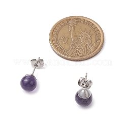 Natural Mixed Stone Stud Earrings&nbsp;EJEW-JE06284