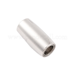 変色しにくい304ステンレススチール製のマグネット留め具と接着端  バレル  ステンレス鋼色  18x8.8mm  穴：5mm&nbsp;STAS-K006-15C