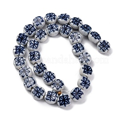 Handmade Blue and White Porcelain Beads Strands&nbsp;PORC-I027-15B