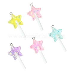 5Pcs 5 Colors Imitation Lollipop Resin Pendants&nbsp;FIND-FS0002-94